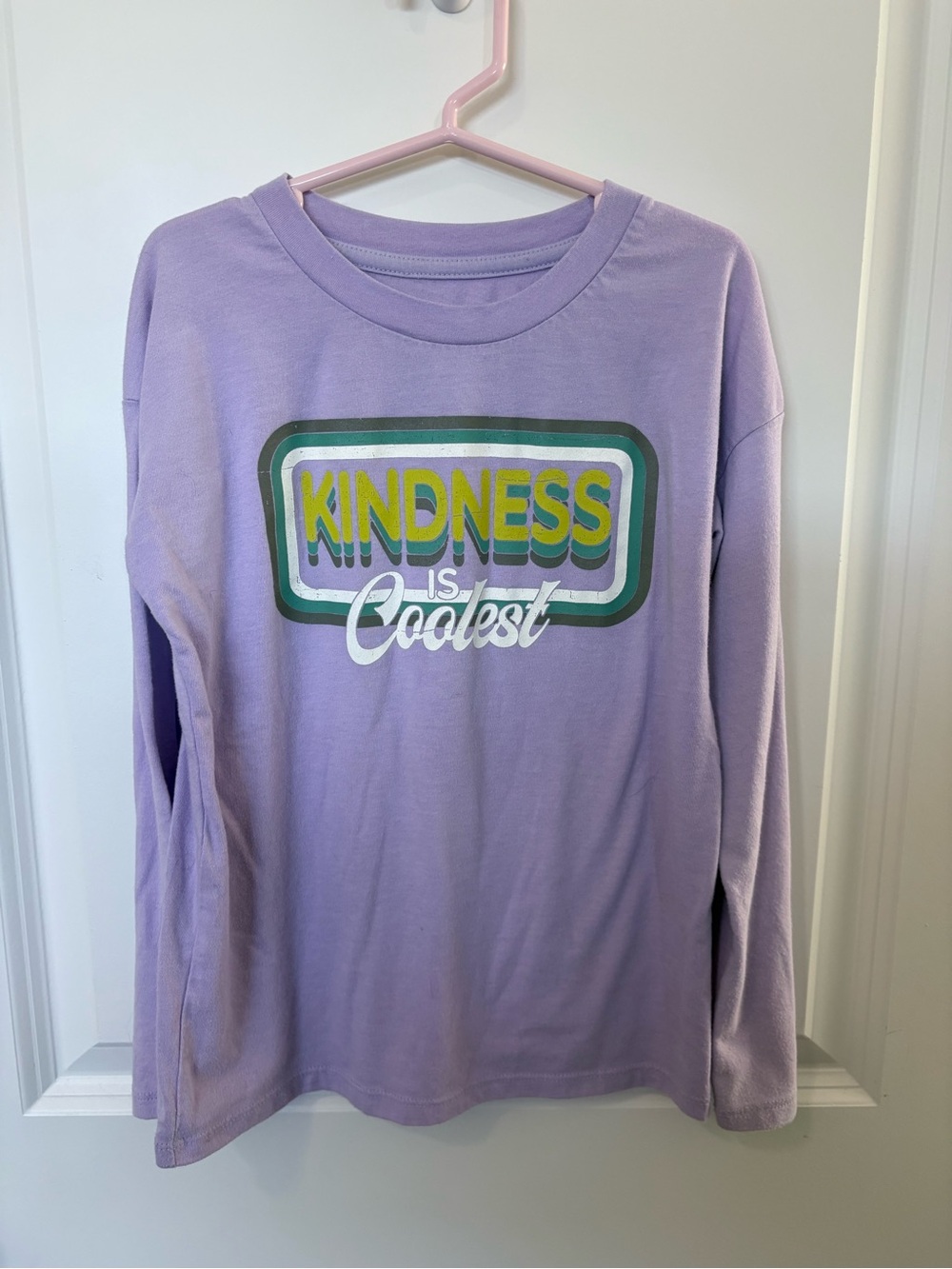 3/$10 - Kids Long Sleeve 'Kindness Is Coolest' Tee - Lavender